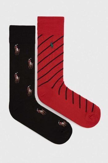 Ponožky Polo Ralph Lauren 2-pack pánské, červená barva