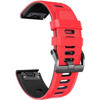 X-SITE silikonový pro Garmin QuickFit 22mm, červenočerný (ERSQCKS-015BR22)