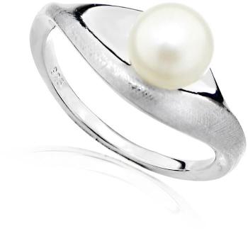 JVD Něžný stříbrný prsten s pravou perlou SVLR0114SH8P1 53 mm