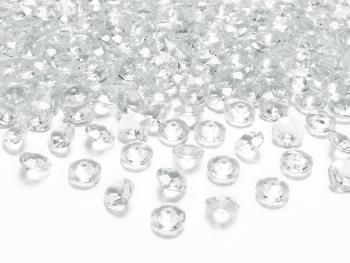 PartyDeco Diamantové konfety průhledné 12mm