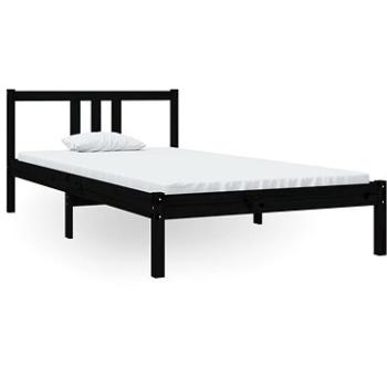 Rám postele černý masivní dřevo 100 × 200 cm, 814878 (814878)