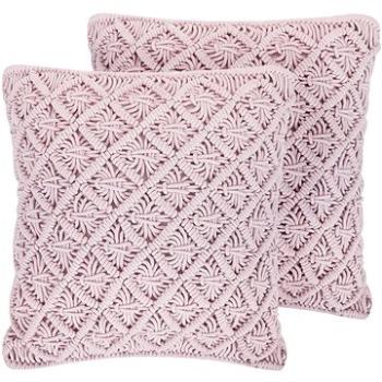 BELIANI, Sada 2 bavlněných polštářů 45 x 40 cm růžová KIZKALESI, 203226 (beliani_203226)