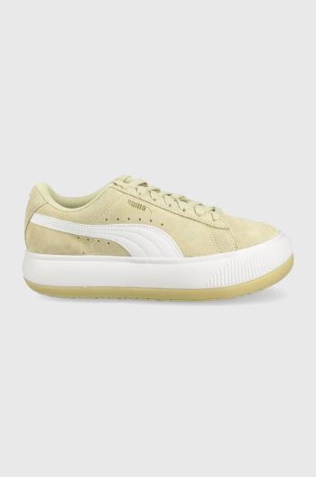 Kožené sneakers boty Puma Suede Mayu 38068612 zelená barva