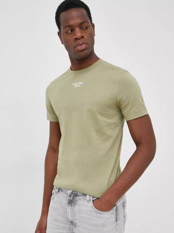 Calvin Klein pánské olivově zelené tričko
