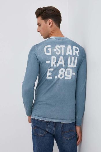 Bavlněné tričko s dlouhým rukávem G-Star Raw vzorované