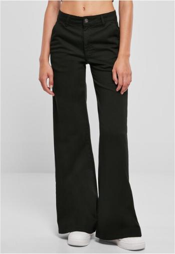 Urban Classics Ladies High Waist Wide Leg Chino Pants black - 34