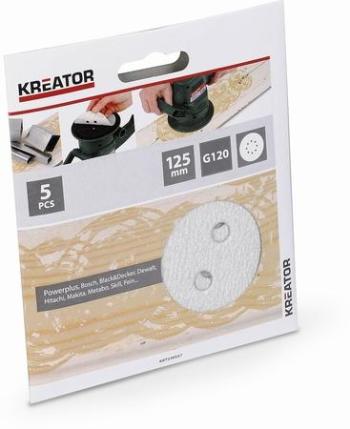 5x Brusný papír 125 mm na barvu G120 Kreator KRT230557