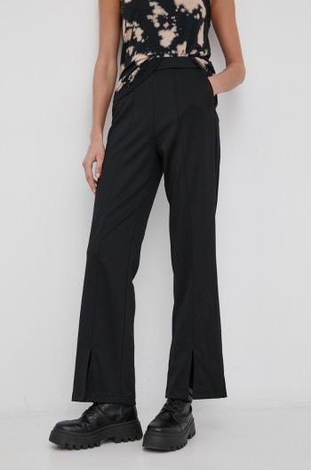 Kalhoty Vila dámské, černá barva, jednoduché, high waist