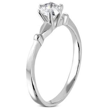 Šperky4U Ocelový prsten se zirkonem - velikost 58 - OPR1086-58
