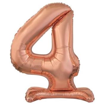 Balón foliový číslice růžovo zlatá / rose gold na podstavci, 74 cm - 4 (5902973143348)