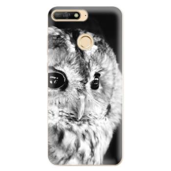 Odolné silikonové pouzdro iSaprio - BW Owl - Huawei Y6 Prime 2018