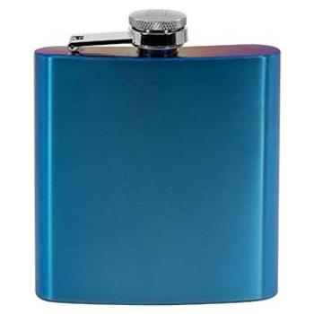 MEEX Ocelová kapesní lahev - placatka modrá 175ml v dárkovém balení - 97126