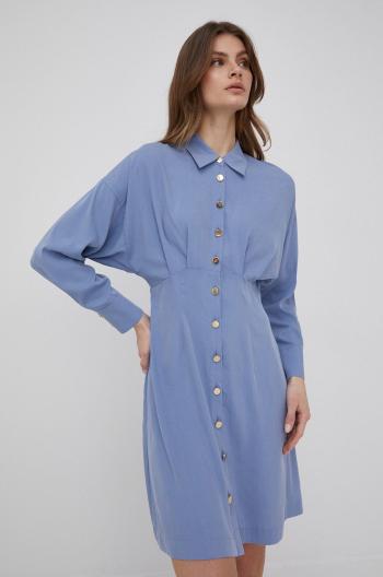 Šaty Sisley fialová barva, mini, áčková