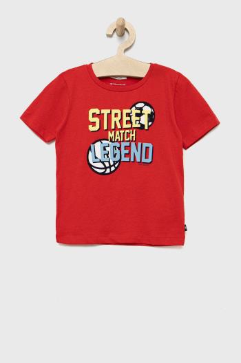 Dětské bavlněné tričko Tom Tailor červená barva, s potiskem