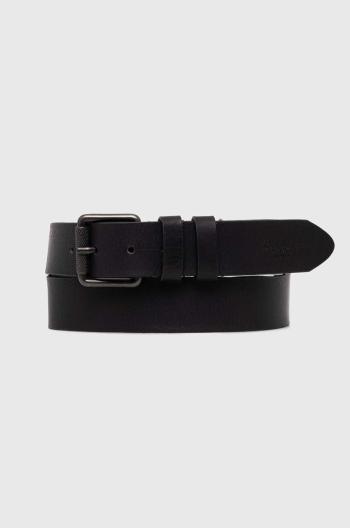 Kožený pásek Pepe Jeans TATE BELT pánský, černá barva, PM021028