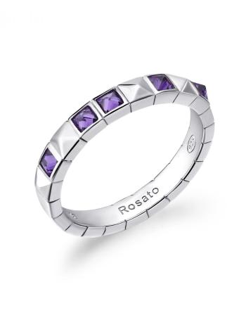 Rosato Hravý stříbrný prsten se zirkony Cubica RZCU92 52 mm