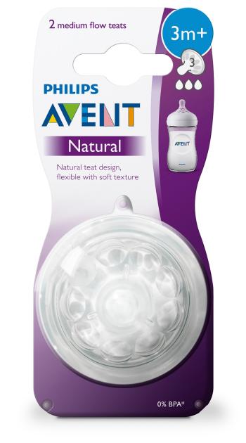 Philips Avent Dudlík Natural 3 střední průtok 2 ks