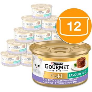 Gourmet gold Savoury Cake s jehněčím a zelenými fazolkami 12 × 85 g (8445290774804)