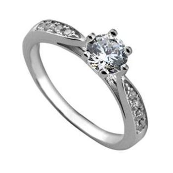 Šperky4U Stříbrný zásnubní prsten se zirkony ZB82723 - velikost 48 - ZB82723-48