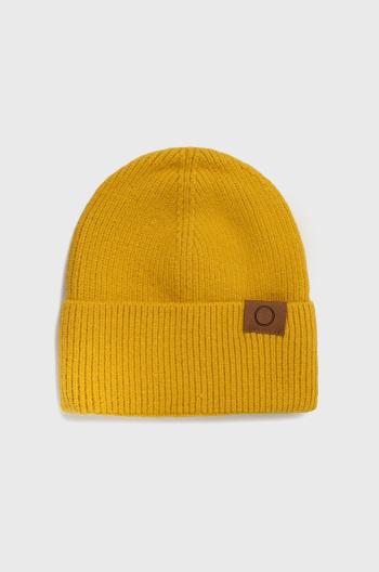 Vlněný klobouk Answear Lab žlutá barva, z husté pleteniny