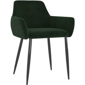 Jídelní židle 4 ks tmavě zelené samet (3068028)