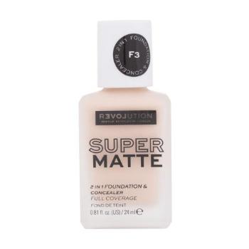 Revolution Relove Super Matte 2 in 1 Foundation & Concealer 24 ml make-up pro ženy F3 na všechny typy pleti