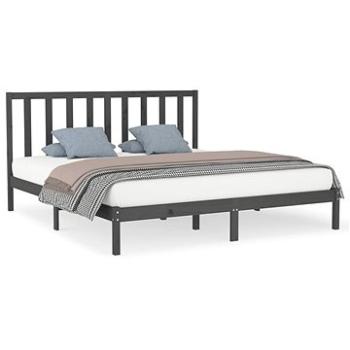 Rám postele šedý masivní dřevo 200 × 200 cm, 3106790 (3106790)