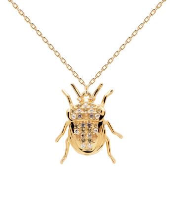 PDPAOLA Originální pozlacený náhrdelník LUCK Beetle Amulet CO01-254-U (řetízek, přívěsek)