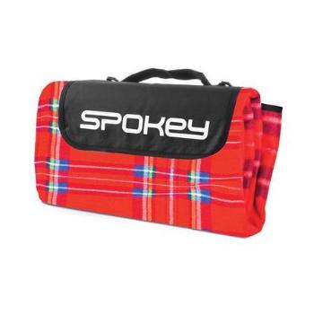 Spokey PICNIC TARTAN Pikniková deka s popruhem, 150x180 cm červené káro