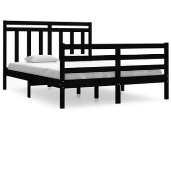 Rám postele černý masivní dřevo 135 × 190 cm Double, 3105294 (3105294)