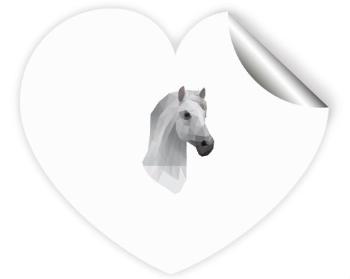 Samolepky srdce - 5 kusů Kůň z polygonů