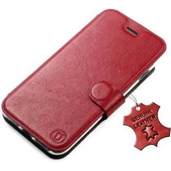 Flipové pouzdro na mobil Xiaomi Redmi 9A - Tmavě červené - kožené -   Dark Red Leather (5903516320479)