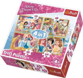 TREFL Puzzle Disney princezny: Veselé krásky 4v1 (35,48,54,70 dílků)