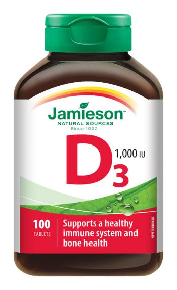 Jamieson Vitamín D3 1000 IU 100 tablet