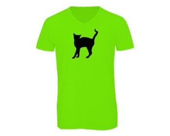 Pánské triko s výstřihem do V Kočka - Líza