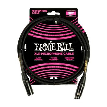 Ernie Ball 5' Braided XLR Cable Black