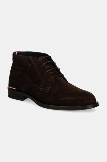 Semišové boty Tommy Hilfiger CORE RWB HILFIGER SUEDE L BOOT pánské, hnědá barva, FM0FM04805