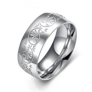Šperky4U OPR0091 Dámský ocelový prsten s ornamenty - velikost 59 - OPR0091-59