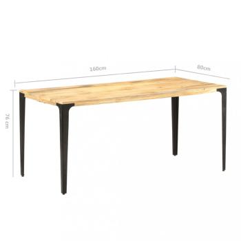 Jídelní stůl masivní dřevo / ocel Dekorhome 160x80x76 cm