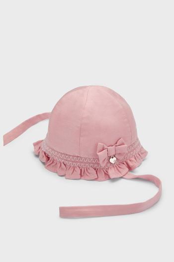 Dětský klobouk Mayoral Newborn růžová barva