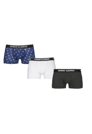 Urban Classics Boxer Shorts 3-Pack anchor aop+wht+cha - XXL