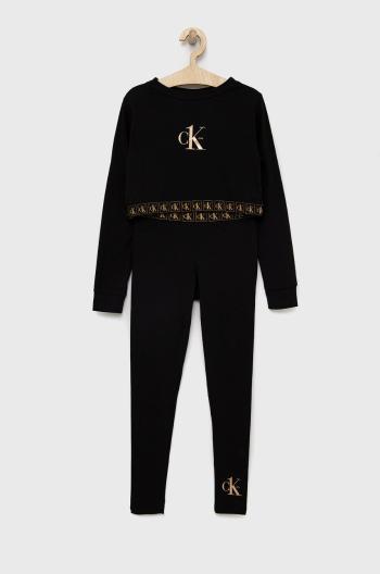 Dětské pyžamo Calvin Klein Underwear černá barva, s potiskem