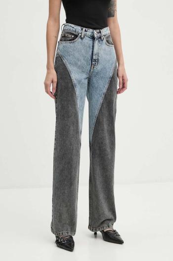 Džíny Rotate Straight Patchwork Jeans dámské, high waist, 1128191603