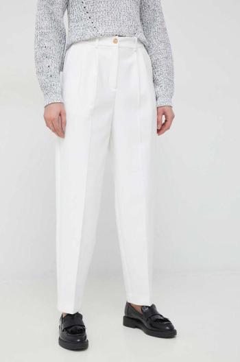 Kalhoty Tommy Hilfiger dámské, bílá barva, střih chinos, high waist