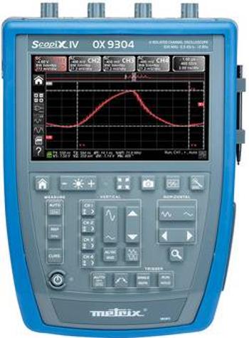 Digitální osciloskop Metrix OX 9304, 300 MHz, 4kanálový, s pamětí (DSO), ruční provedení, funkce multimetru, spektrální analyzátor