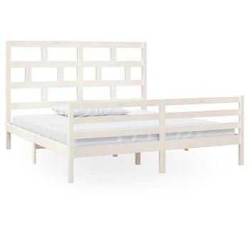 Rám postele bílý masivní dřevo 180 × 200 cm Super King, 3101299 (3101299)
