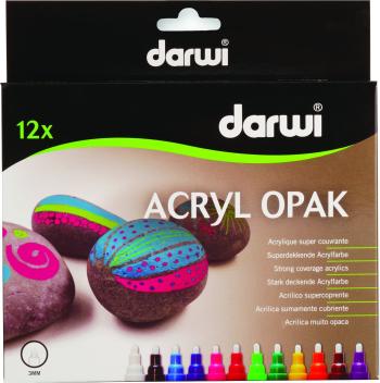 Darwi Acryl Opak Marker Set Sada akrylových fixů 12 x 6 ml