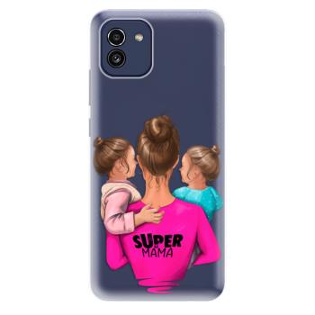 Odolné silikonové pouzdro iSaprio - Super Mama - Two Girls - Samsung Galaxy A03