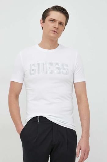 Tričko Guess bílá barva, s potiskem