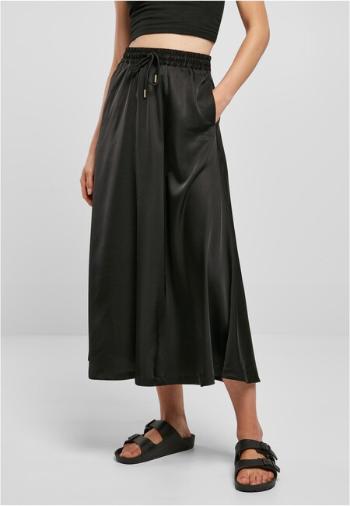 Urban Classics Ladies Satin Midi Skirt black - 4XL